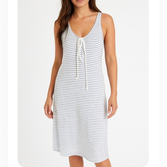 Joe's brand midi dress white & gray stripped lightweight dress SZ XL - Picture 1 of 9